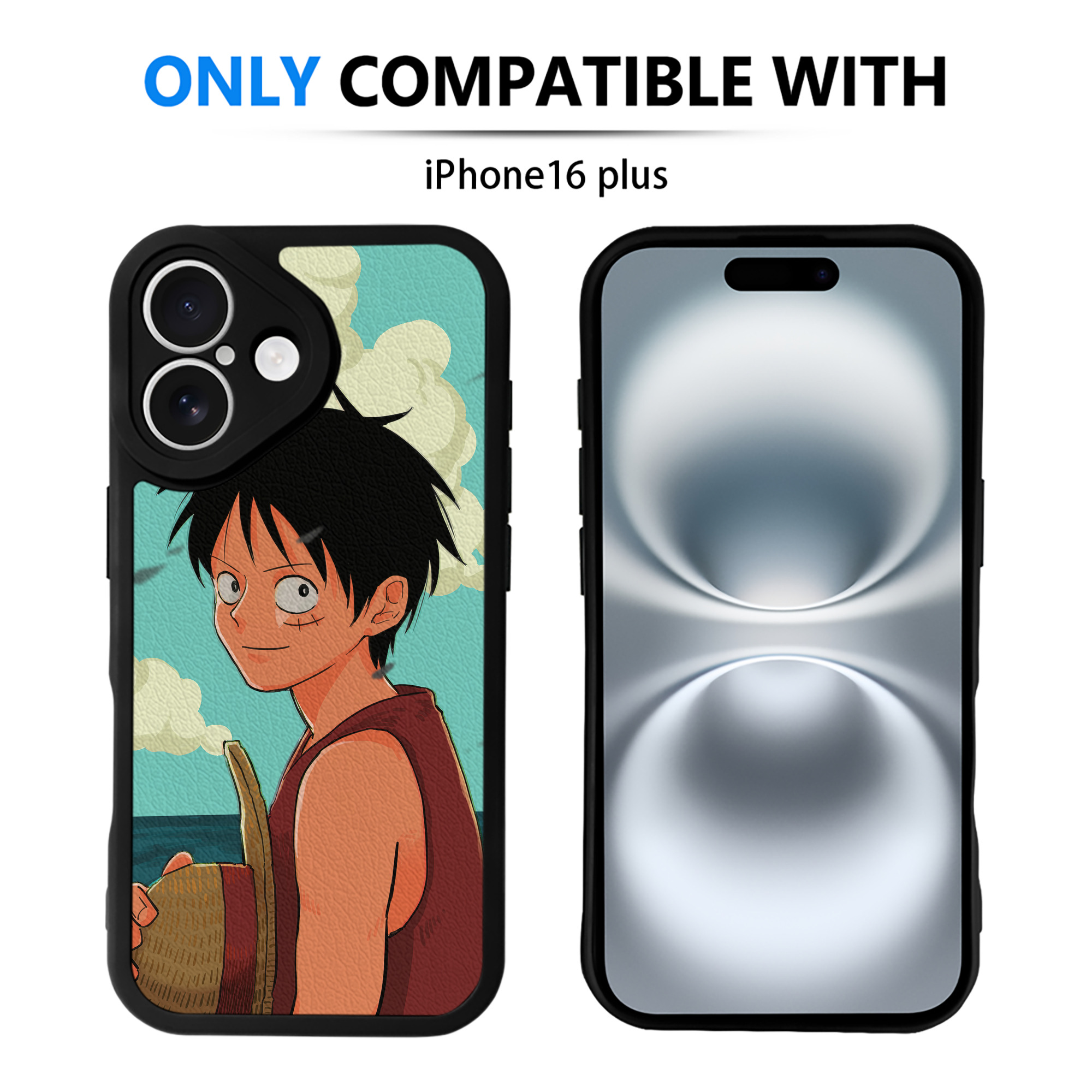 （画像用） ワンピース ONE PIECE 【iPhone 16シリーズ対応】シリコンスマホケース（レザー調） 材質：シリコン